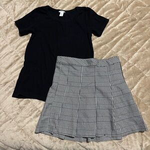 Nordstrom Girls Pleated Skirt & top outfit